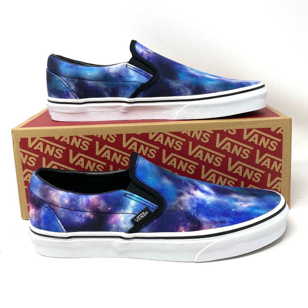 VANS Classic Slip-On Galaxy Space Blue Canvas Sneakers Womens Size 7 VN0A33TBG4F - Picture 2 of 11